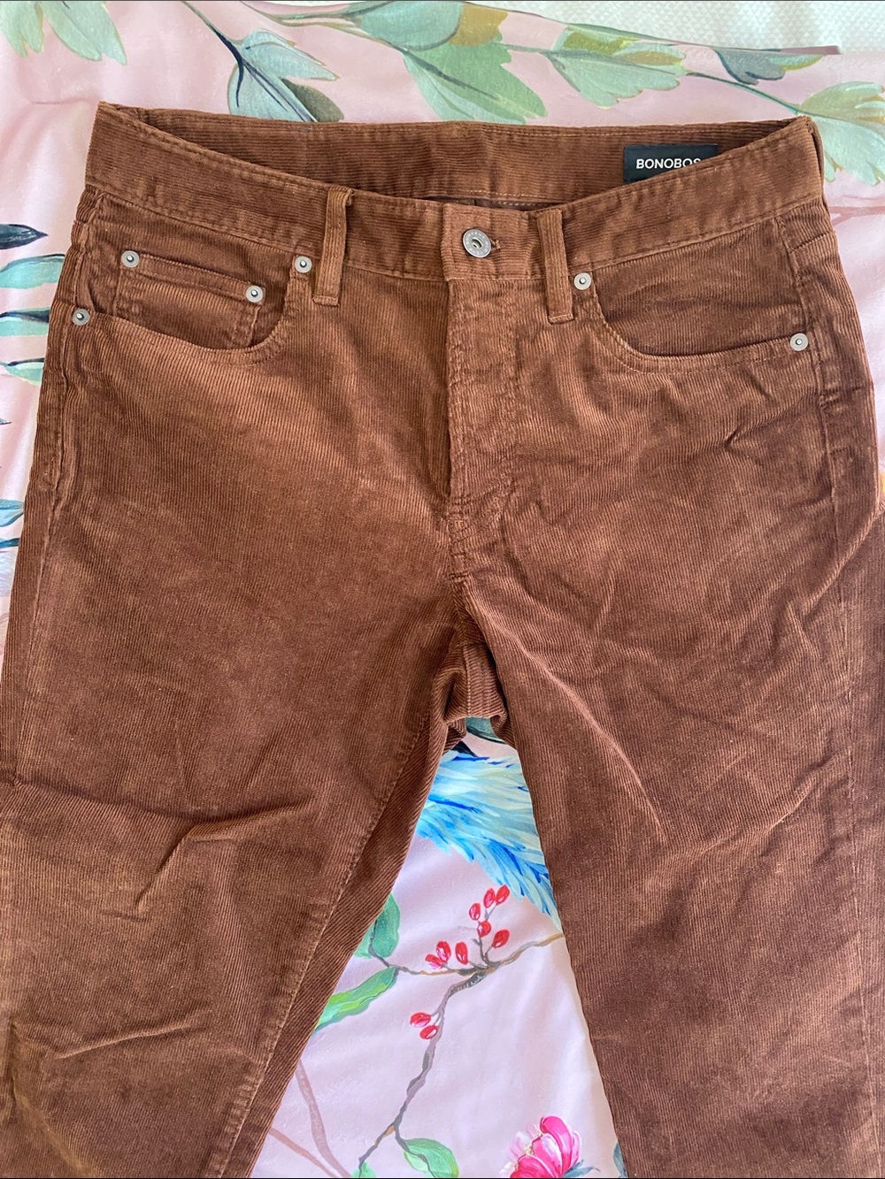 Bonobos Brown Corduroy Slim Taper Pants - Picture 2 of 5